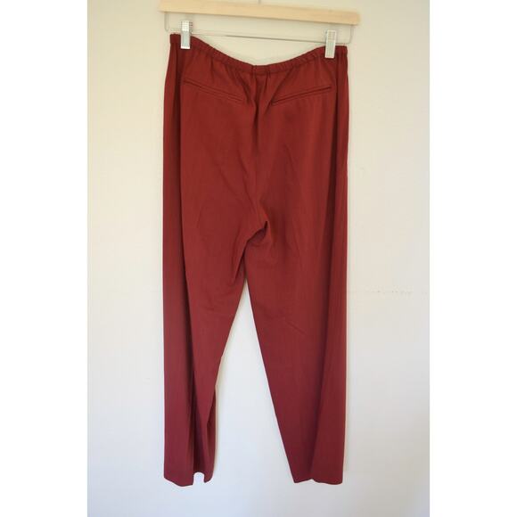 Theory Straight Leg Drawstring Pants Cherry Cola - Picture 4 of 7